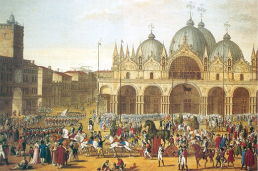 Os franceses marcham em Veneza